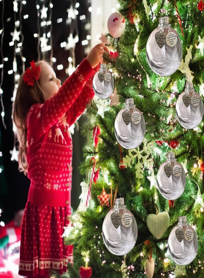 RchSLK Dad Memorial Ornaments Christmas Clear Feather Ball - A Piece of My Heart is in Heaven, Sympathy Gift for Loss of Loved One (Dad) - Image 4